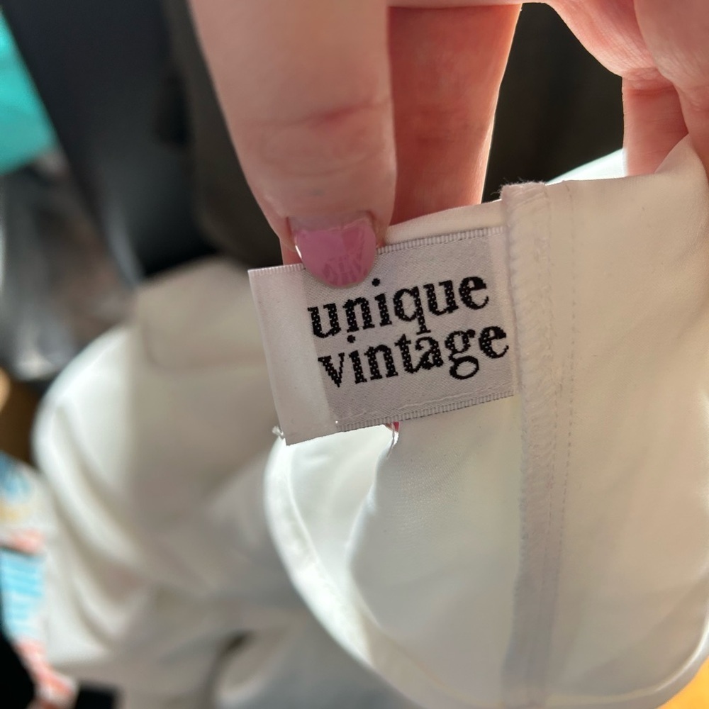 NEW Unique Vintage white Pleated Midi Sundress - Picture 4 of 4